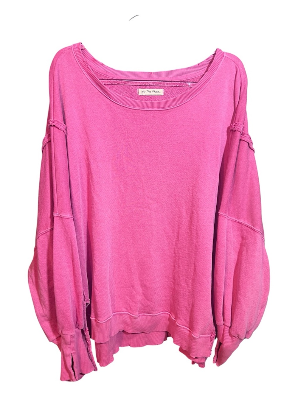 We The Free Camden Bubblegum Pink Oversized Pullover Sweatshirt Size L